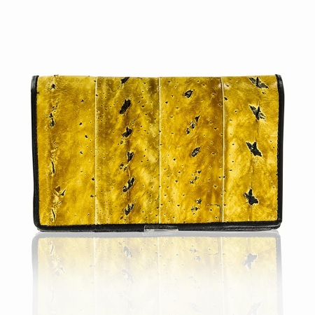 Brieftasche, Stör-/Rinderleder, gelb/beige,17x10,5x2cm, 1 St